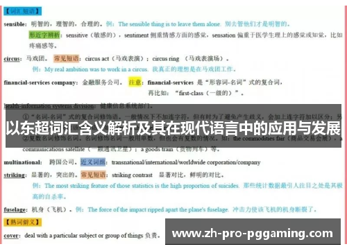 以东超词汇含义解析及其在现代语言中的应用与发展